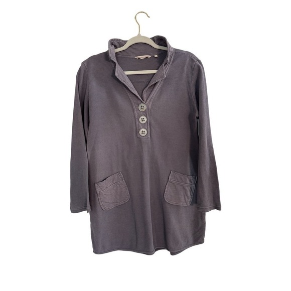 Soft Surroundings Collared Long Sleeve Tunic Size Small Gray - Picture 1 of 5